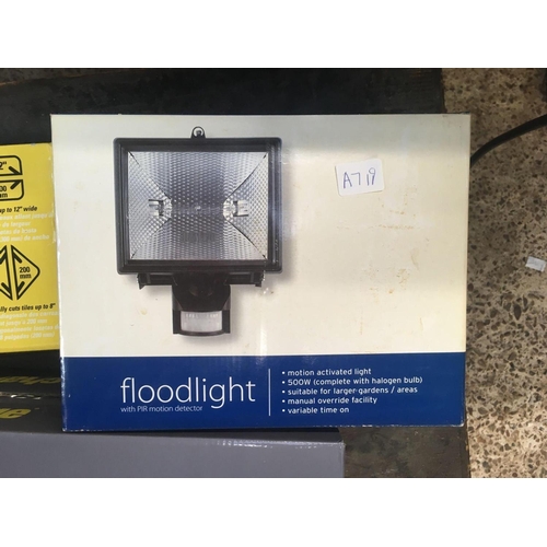 37 - 2Kw CONVECTOR HEATER, 12'' TILE CUTTER & A FLOOD LIGHT, ALL NEW IN BOXES