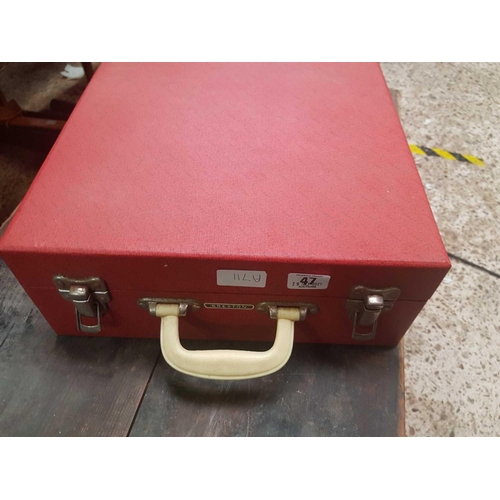 47 - A BREXTON PICNIC SET IN RED CARRY CASE