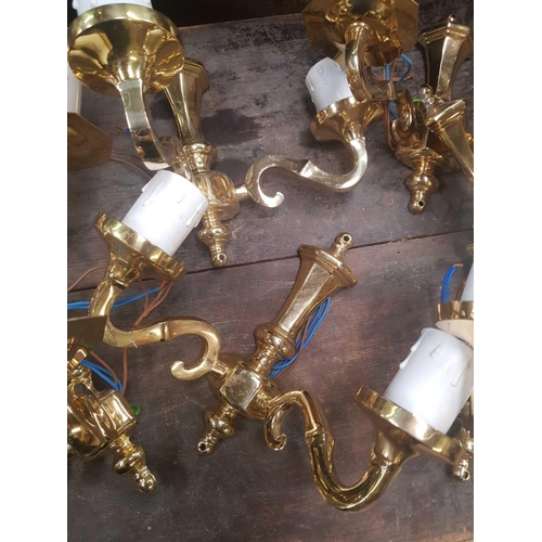 57 - CARTON OF NEW ELECTRIC BRASS WALL LAMPS