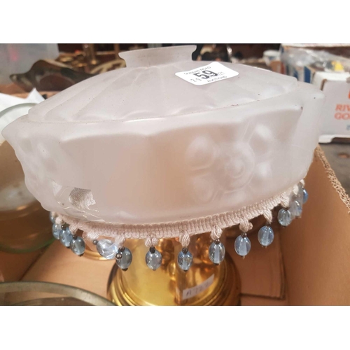 59 - 2 GLASS CEILING LIGHT SHADES