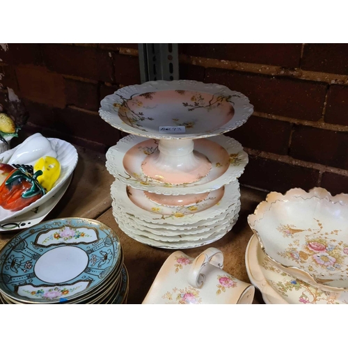 188 - SHELF OF MISC CHINAWARE INCL; TUREEN'S, JUGS, CHEESE DISH & OTHER PLATES BY CROWN DEVON