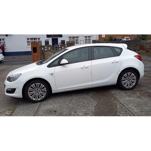 2 - VAUXHALL ASTRA, 1.4 CC, PETROL, PRIVATE NUMBER PLATE: D12CDL, REGISTRATION 2013, COLOUR WHITE, MILEA... 