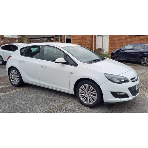 2 - VAUXHALL ASTRA, 1.4 CC, PETROL, PRIVATE NUMBER PLATE: D12CDL, REGISTRATION 2013, COLOUR WHITE, MILEA... 