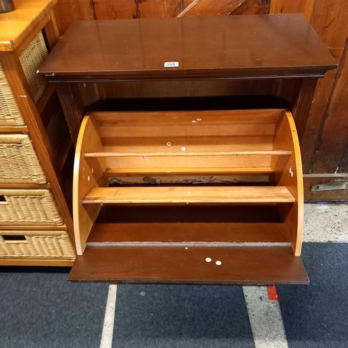 259 - REPRODUCTION MAHOGANY SHOE CUPBOARD DISGUISED AS A CHEST OF DRAWERS