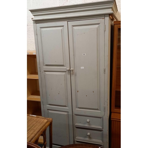 264 - PAINTED PINE COMBINATION WARDROBE