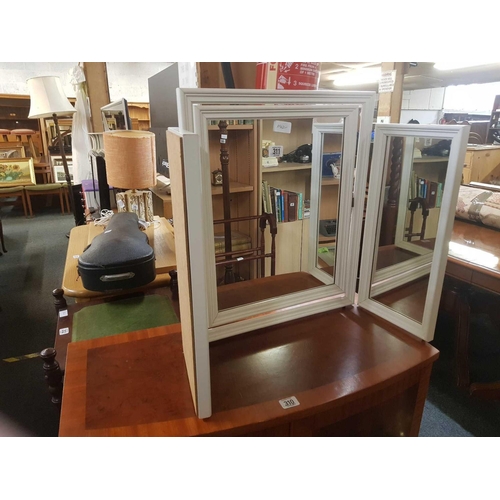 311 - WHITE TRIPLE FRAMED DRESSING MIRROR