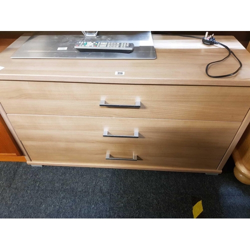 316 - MODERN CHEST OF 3 DRAWERS