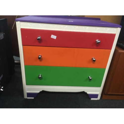 320 - LEBUS FURNITURE PAINTED CHEST OF 3 DRAWERS