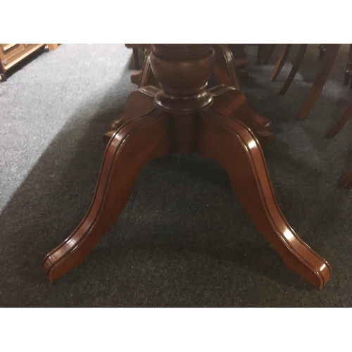 334 - YEW WOOD EXTENDING D END DINING TABLE