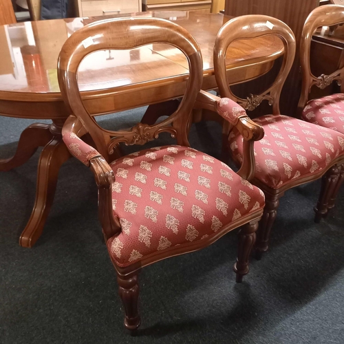 334A - 6 MAHOGANY BALLOON BACK DINING CHAIRS, INCL; 2 CARVERS