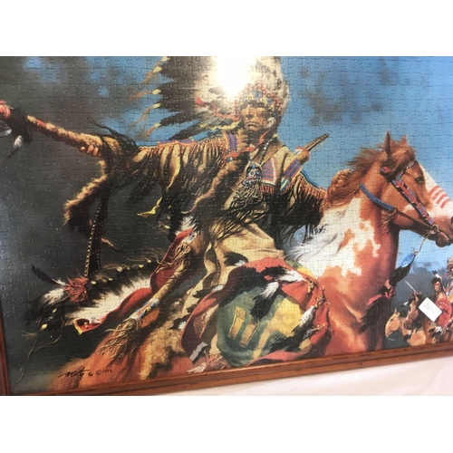 353 - 2 F/G RED NATIVE AMERICAN THEMED JIGSAWS