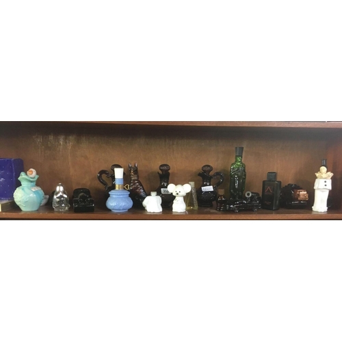 359 - SHELF OF NOVELTY PERFUME BOTTLES & PERFUME