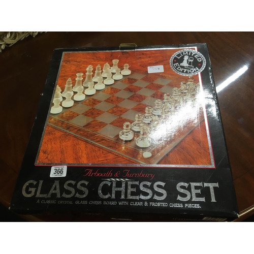 366 - GLASS CHESS SET