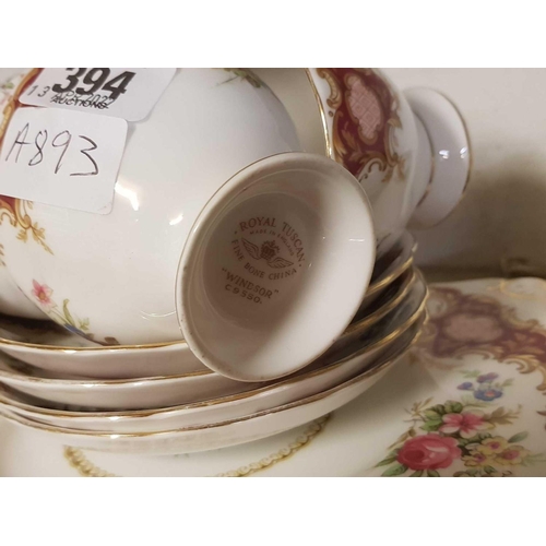 394 - SHELF OF ROYAL TUSCAN WINDSOR CHINA, MINTON CHINAWARE