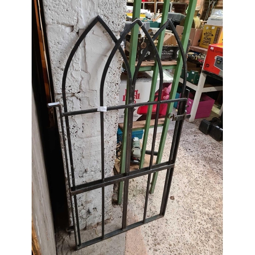 4 - SMALL GARDEN GATE OF GOTHIC DESIGN, 24'' WIDE X 47'' TALL