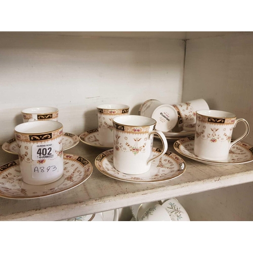 402 - ELIZABETHAN COFFEE CANISTERS & SAUCERS & OLD COUNTRY ROSES ROYAL ALBERT CUPS & SAUCERS