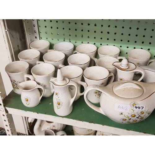 447 - 2 SHELVES OF KERNEWEK DINNERWARE