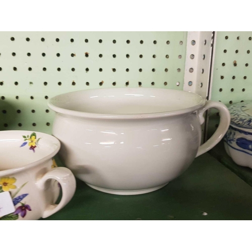 449 - CHAMBER POT, ROYAL COMMEMORATIVE MUGS