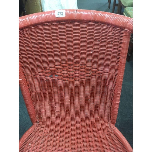 473 - RED PAINTED LOOM CHAIR