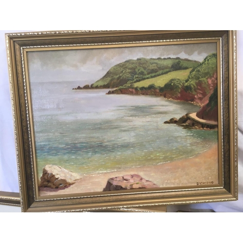 483 - 4 GILT F/G WATERCOLOURS OF SOUTH DEVON SHORELAND SCENES & 2 F/G WATERCOLOURS OF SOUTH AFRICA & 2 GIL... 