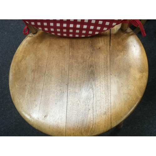 493 - 4 PINE STICK BACK KITCHEN CHAIRS