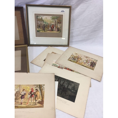 494 - QTY OF 19TH CENTURY PRINTS, SCENES FROM WILLIAM SHAKESPEAR PLAYS