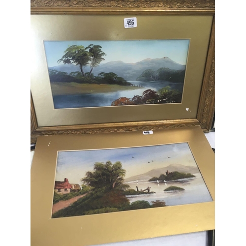 496 - QTY OF F/G PRINTS & GILT FRAMED PICTURE OF MOUNTAIN SCENE