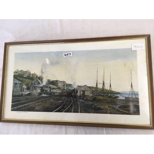 497 - 2 F/G RAILWAY PRINTS  OIL OF STEAM TRAIN