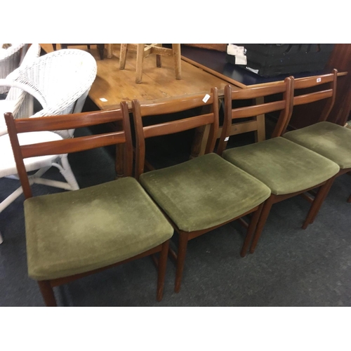 498 - 4 MATCHING MID CENTURY DINING CHAIRS (BY PETER HAYWARD?)