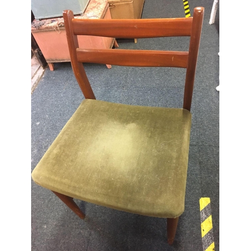 498 - 4 MATCHING MID CENTURY DINING CHAIRS (BY PETER HAYWARD?)