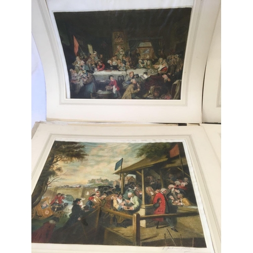 515 - AN OLD FOLIO CONTAINING FOUR COLOURED MEZZOTINTS ENTITLED ''THE HUMOURS OF AN ELECTION'' BY WILLIAM ... 