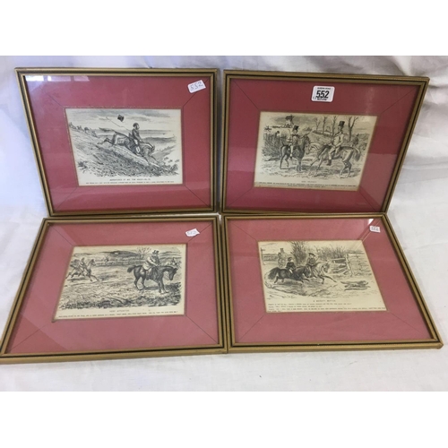 552 - SET OF 4 ANTIQUE EQUESTRIAN PRINTS