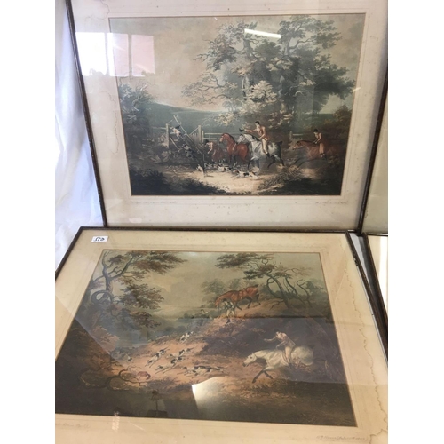 558 - FULL SET OF 4 GOOD ANTIQUE COLOURED FOX HUNTING ENGRAVINGS BY DEAN WOLSTENHOLME, ENTITLED THE START,... 