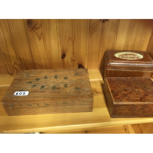 602 - 11 WOODEN TRINKET BOXES