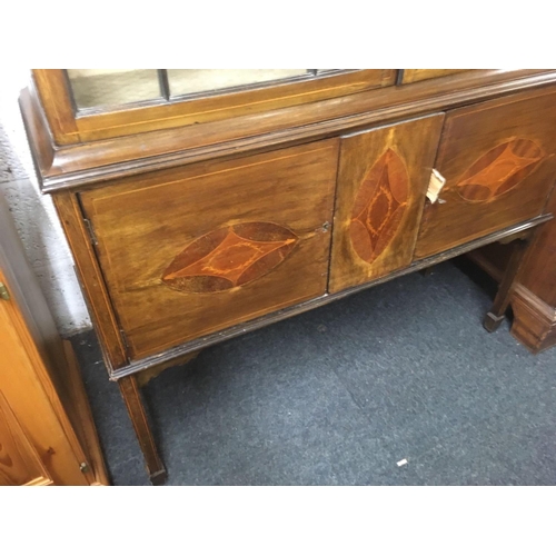 603 - INLAID MAHOGANY GLAZED DISPLAY CABINET