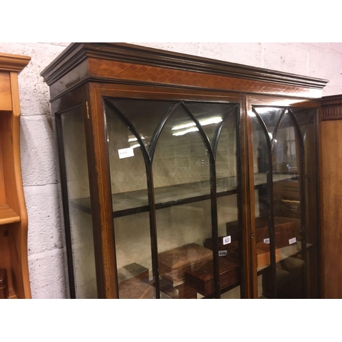 603 - INLAID MAHOGANY GLAZED DISPLAY CABINET