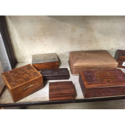 604 - 10 WOODEN TRINKET BOXES