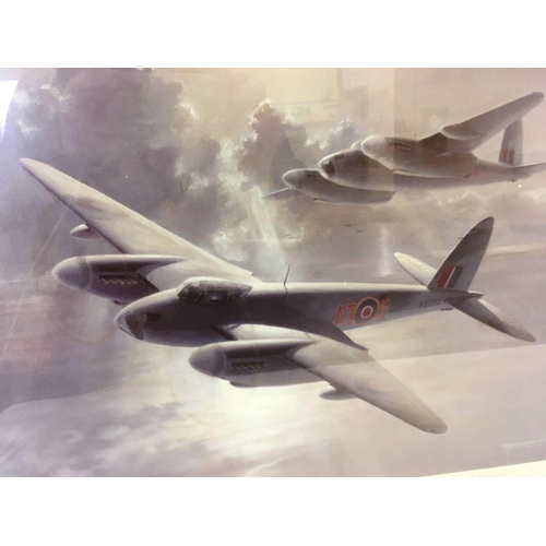 609 - F/G PRINT OF RAF 'FINAL DEPARTURE' BY CHARLES J THOMPSON & SIGNED