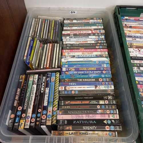 614 - 3 CARTONS OF DVD'S