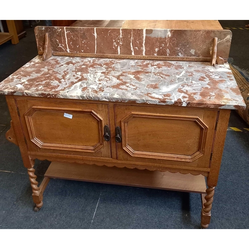 617 - MARBLE TOP WASH STAND ON BARLEY TWIST LEGS