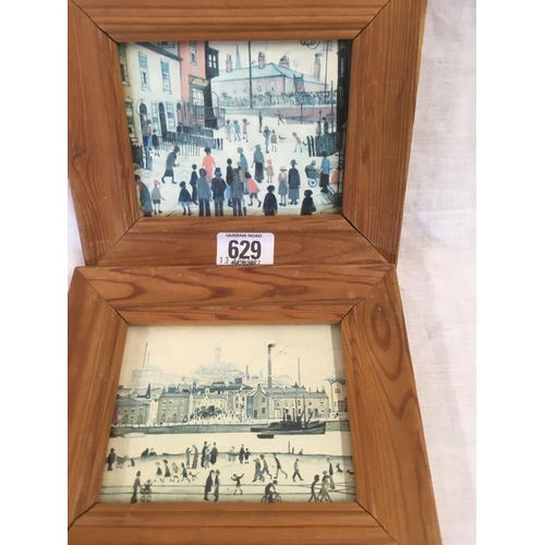 629 - SET OF 4 PINE FRAMED COLOUR PRINTS BY LS LOWRY