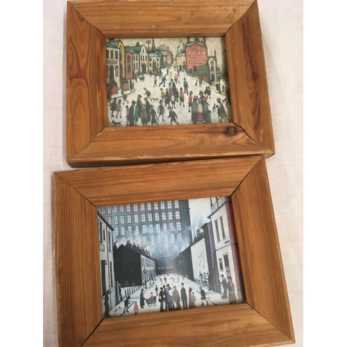 629 - SET OF 4 PINE FRAMED COLOUR PRINTS BY LS LOWRY