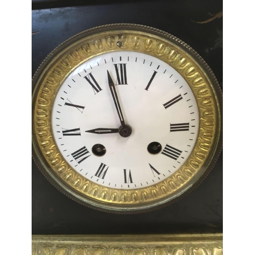 633 - SLATE MANTEL CLOCK