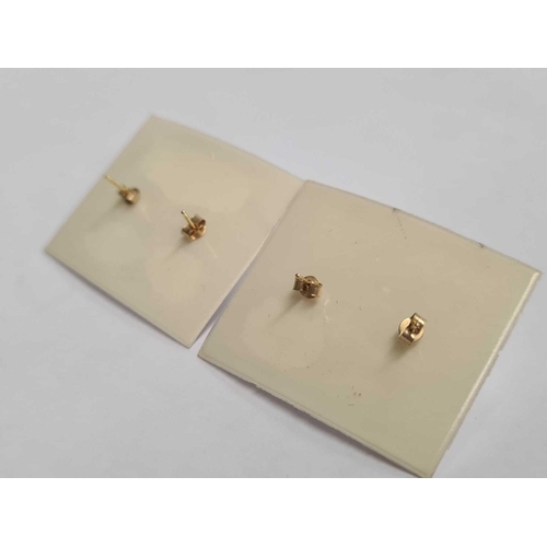 665 - 2 X PAIRS 9ct AUSTRALIAN CRYSTAL EARRINGS