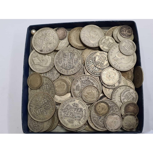 696 - LARGE QTY OF PRE 1947 UK SILVER COINAGE, 904g INCL; BOX