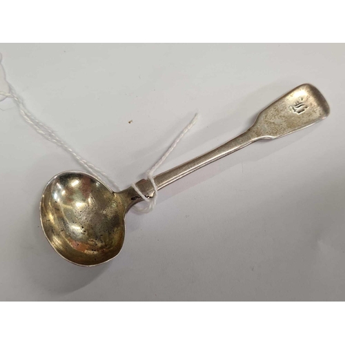 713 - AN EARLY VICTORIAN EXETER SILVER SALT SPOON 1841, R WILLIAMS