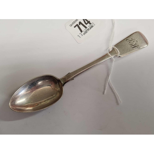 714 - AN EXETER SILVER SPOON 1853 J. STONE