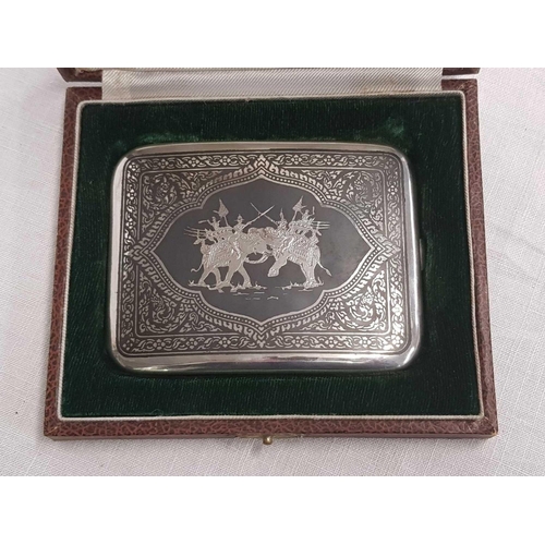 763 - THAILAND STERLING SILVER CIGARETTE CASE IN BOX