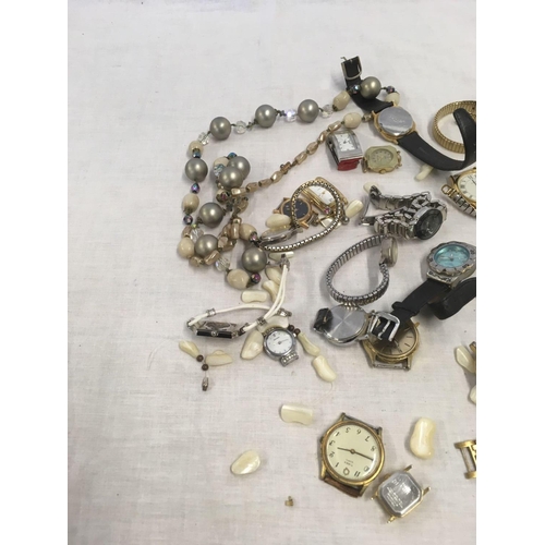 798 - BAG OF COSTUME JEWELLERY & WATCHES