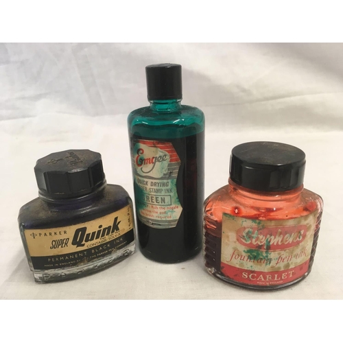 826 - BAG OF PERIOD FOUNTAIN INK BOTTLES, CARTRIDGES ETC